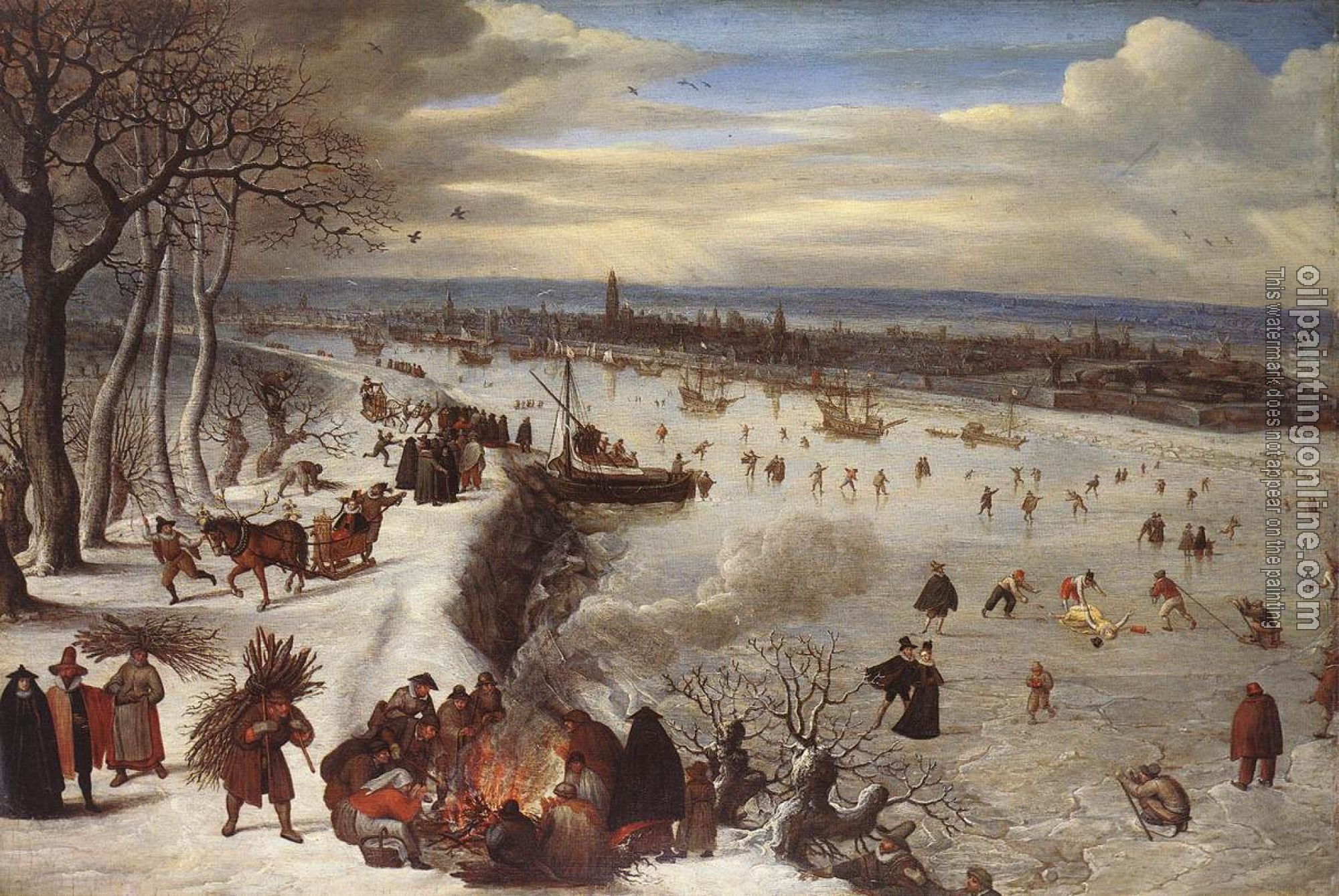 Valckenborch, Lucas van - View of Antwerp with the Frozen Schelde